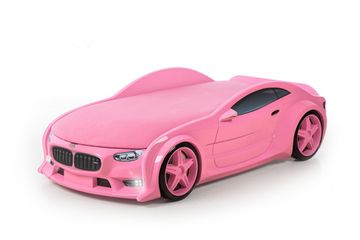 Кровать-машина объемная NEO "БМВ" розовый