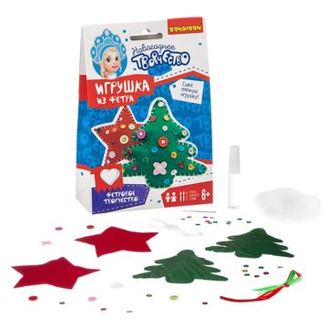 Набор для творчества BONDIBON. Ёлочные игрушки из фетра своими руками.Звёздочка.Ёлочка.