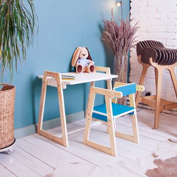 Детская растущая парта и стул Я САМ "Краски" (Океан)