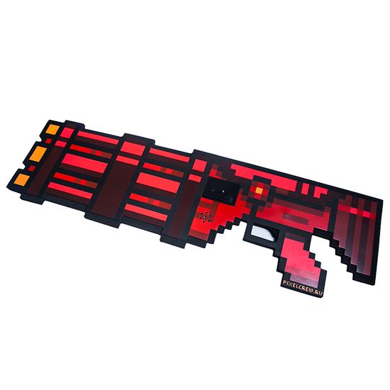 Миниган 8Бит Красный пиксельный со звуком 61см