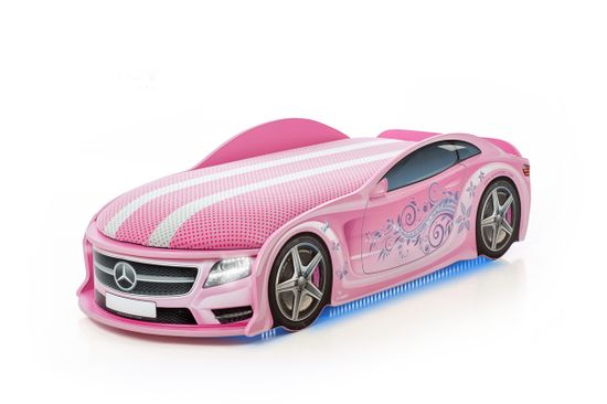 Кровать-машина UNO "Мерседес-М" розовая