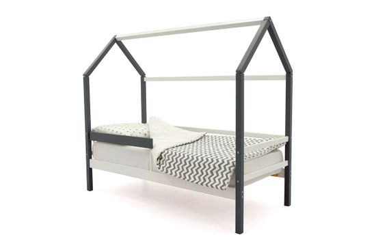 Кровать-домик «Svogen графит-белый»