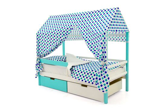 Кровать-домик «Svogen мятно-белый»