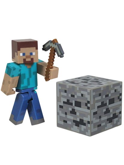 Фигурка Minecraft Steve Игрок с аксессуарами пластик 8см