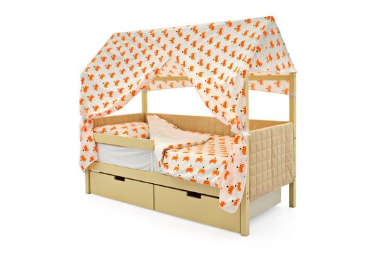 Кровать-домик мягкий «Svogen бежевый»