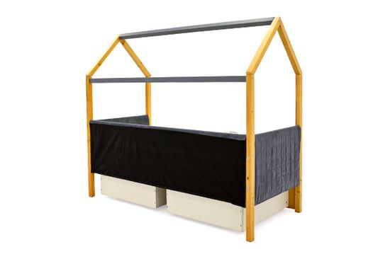 Кровать-домик мягкий «Svogen дерево-графит»