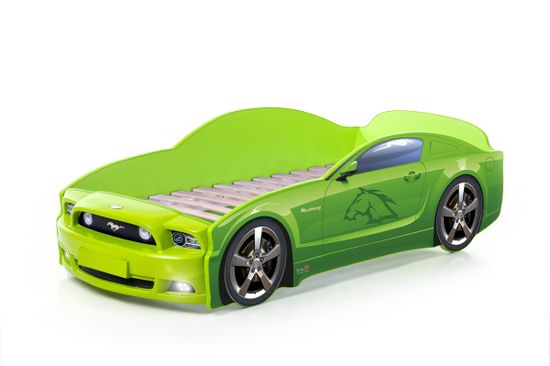 Кровать-машина "Мустанг" PLUS зеленый