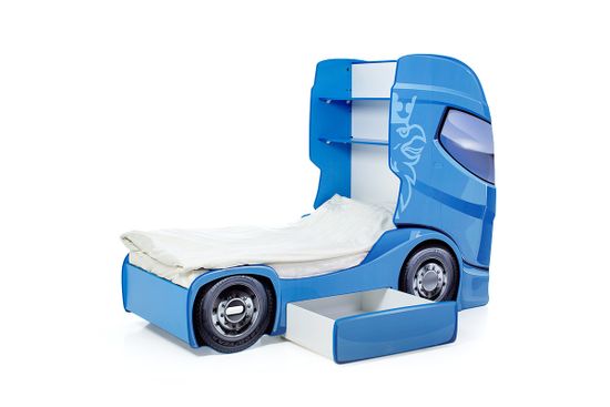 Кровать-грузовик "Скания+1" синий