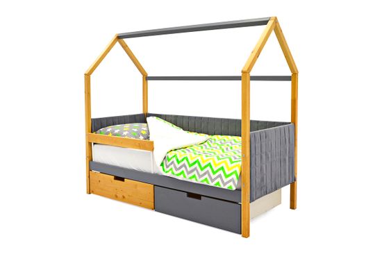 Кровать-домик мягкий «Svogen дерево-графит»