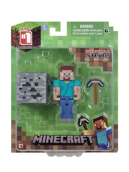 Фигурка Minecraft Steve Игрок с аксессуарами пластик 8см