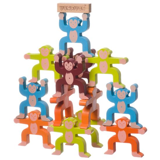 Развивающая деревянная игра-баланс Bondibon "Обезьянки"