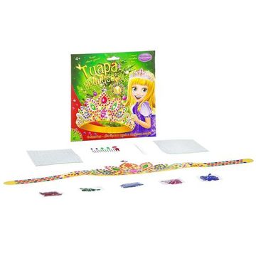 Набор для творчества Bondibon "Новогодняя тиара принцессы с пайетками и стразами"