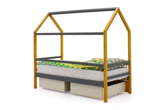 Кровать-домик «Svogen дерево-графит»