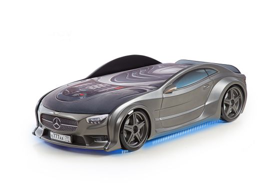 Кровать-машина объемная NEO "Мерседес" графит