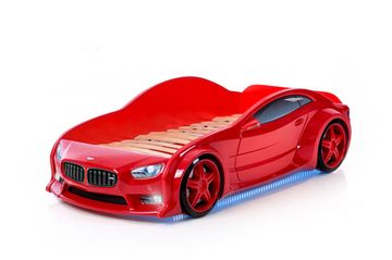 Кровать-машинка объемная EVO "БМВ" красный