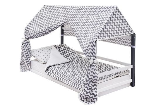 Кровать-домик Монтессори «Svogen» графит-белый