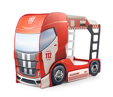 Двухэтажная детская кровать машина FireTruck