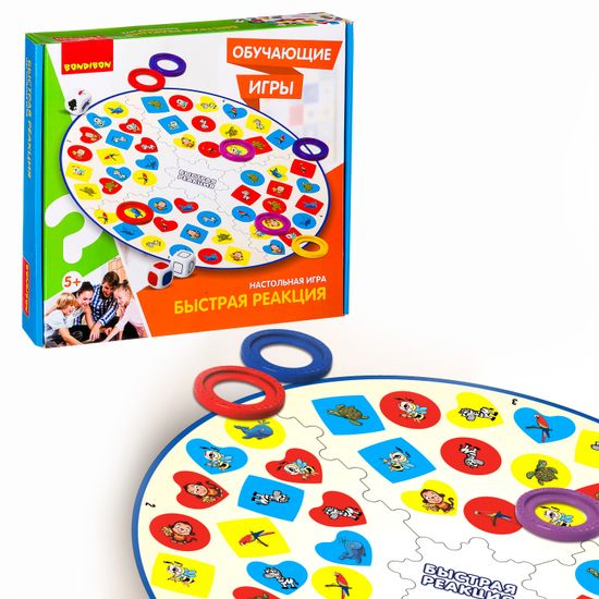 Обучающая настольная игра "БЫСТРАЯ РЕАКЦИЯ" Bondibon