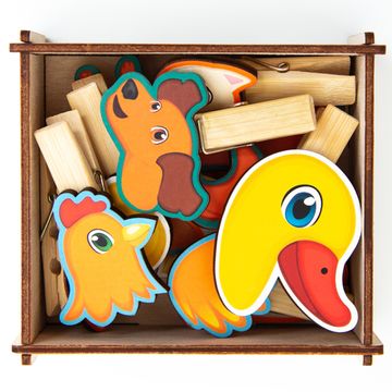 Игра с прищепками «Собери домашнее животное»