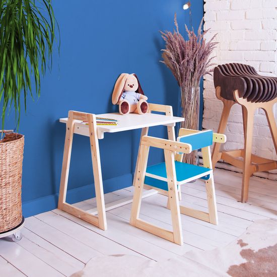 Детская растущая парта и стул Я САМ "Краски" (Синий)
