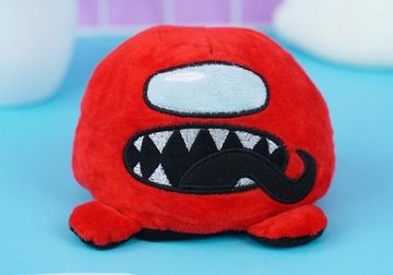 Мягкая игрушка-перевертыш "Among Us" красный-черный, 15 см