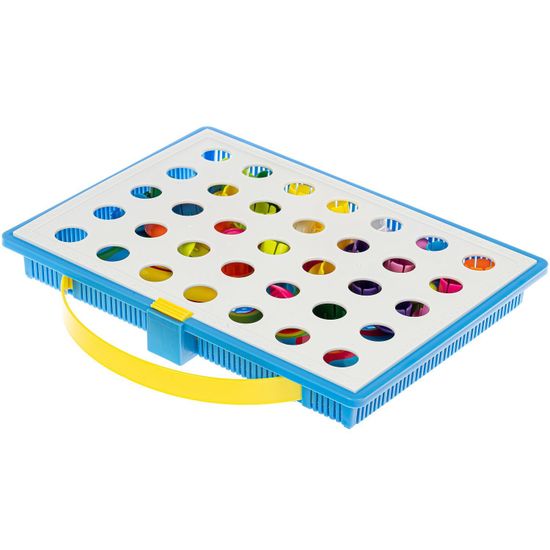 Мозаика для малышей 36 крупных фишек, 9 картинок-шаблонов, чемоданчик Baby You Bondibon