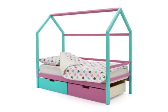 Кровать-домик «Svogen мятный-лаванда»