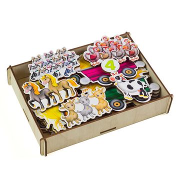 Липучка «Трактор с животными»