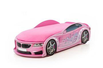 Кровать-машина UNO "БМВ-М" розовая