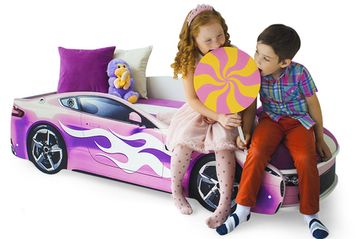Кровать-машина «Бондмобиль розовый»