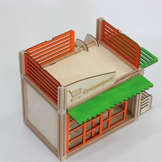 Woodjo Supermarket 57 деталей