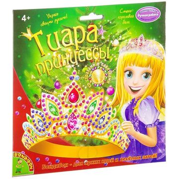 Набор для творчества Bondibon "Новогодняя тиара принцессы с пайетками и стразами"