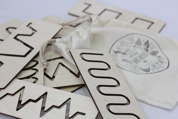 Трафареты для первого письма в хлопковом мешочке