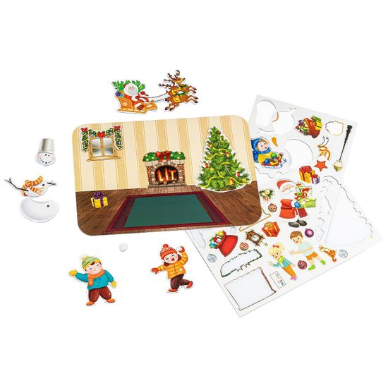 Магнитная игра "УРА, НОВЫЙ ГОД!" двухсторонняя 36 магнитов Игры под ёлку Bondibon