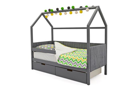 Кровать-домик мягкий «Svogen графит»