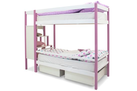 Двухъярусная кровать «Svogen» лаванда-белый