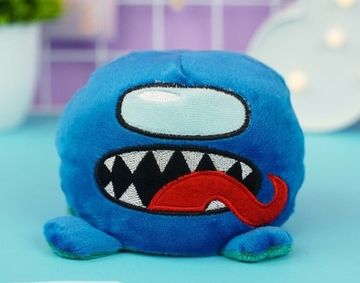 Мягкая игрушка-перевертыш "Among Us" синий-бирюзовый, 15 см