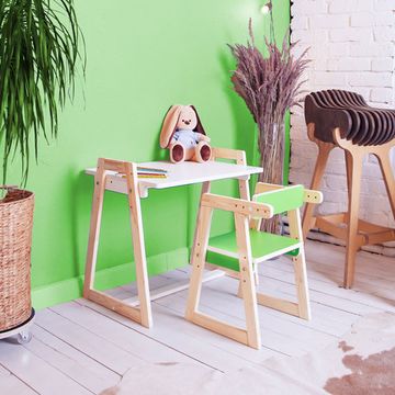 Детская растущая парта и стул Я САМ "Краски" (Зеленый)