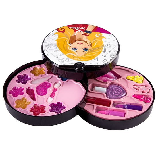 Набор детской декоративной косметики Bondibon Eva Moda, косметичка-диск, 3х-уровневая