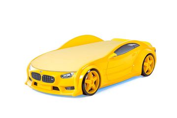 Кровать-машина объемная NEO "БМВ" жёлтый