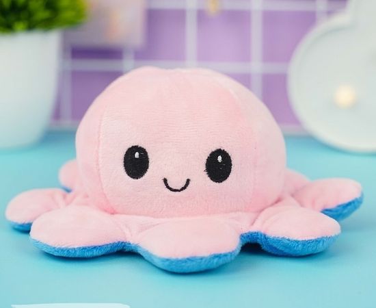 Мягкая игрушка-трансформер "Осьминожек" розовый-синий, 20 см