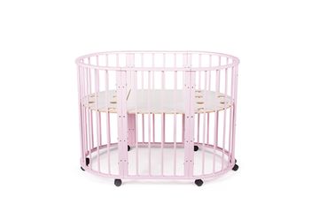 Кроватка для новорожденных трансформер Sleepy 8 в 1 с маятником Розовый