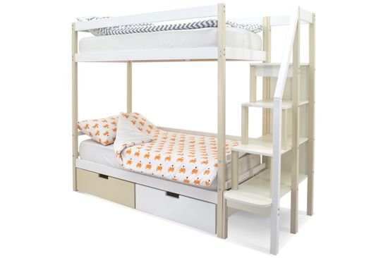 Двухъярусная кровать «Svogen» бежево-белый