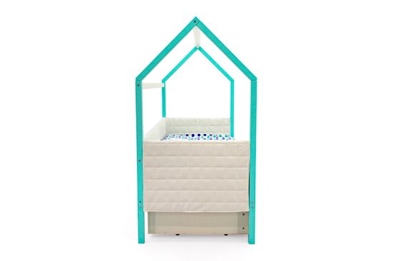 Кровать-домик мягкий «Svogen мятно-белый»
