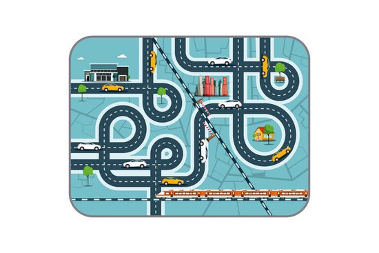 Плюшевый коврик Дороги 120х160 см