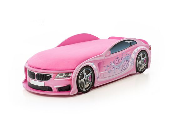 Кровать-машина UNO "БМВ-М" розовая
