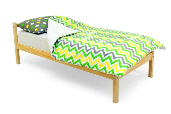 Постельное белье "Звёзды жёлтый, зелёный, белый, фон графит - зигзаги жёлтый, зелёный ,графит"