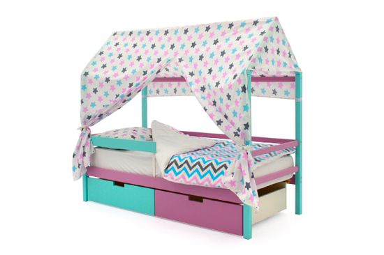 Кровать-домик «Svogen мятный-лаванда»