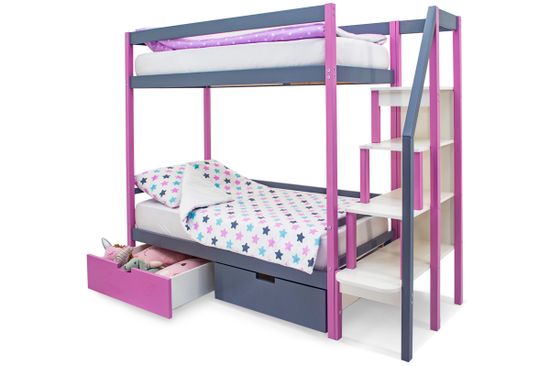 Двухъярусная кровать «Svogen» лаванда-графит