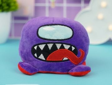 Мягкая игрушка-перевертыш "Among Us" фиолетовый-красный, 15 см